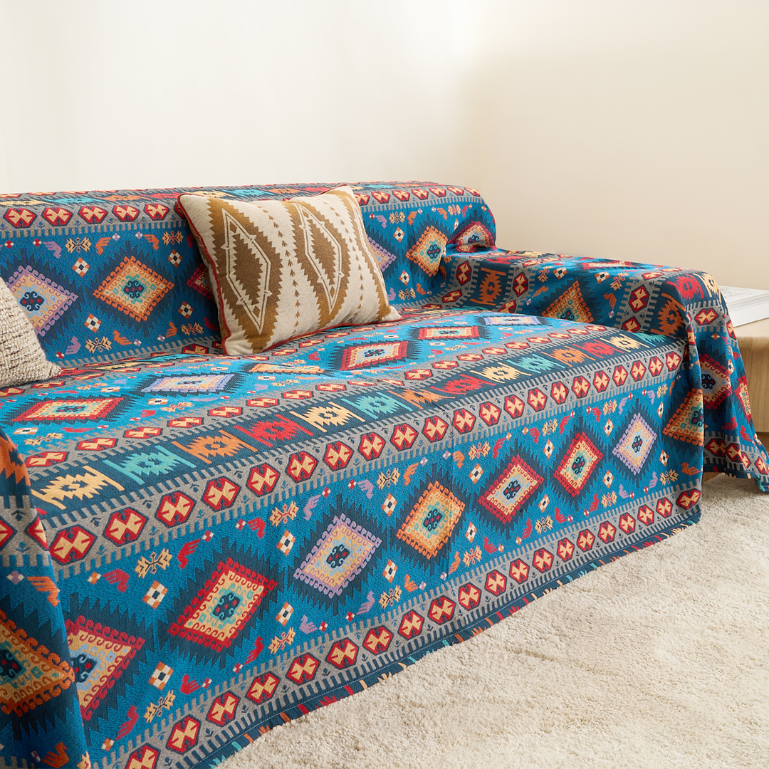 Azure Boho Chic Sofa Cover - Moderne, stilige og holdbare sofa beskyttelse | Luvikno