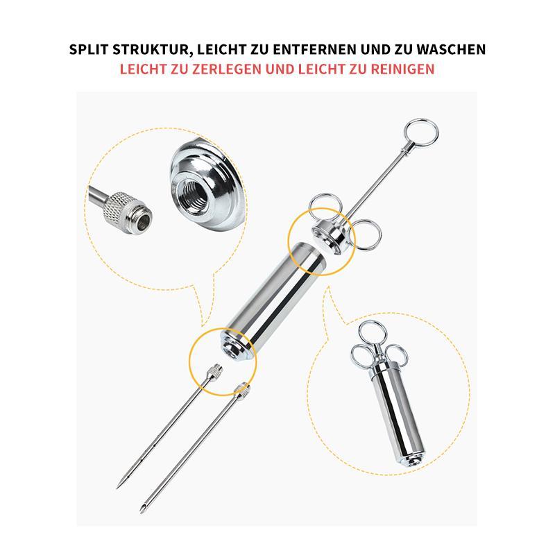 304 Marinade Injector laget av rustfritt stål for marinering av kjøtt på kjøkkenet | Luvikno