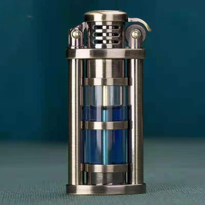 Transparent vindtett Metall Kerosene Flamme Fusjon Lighter | Luvikno