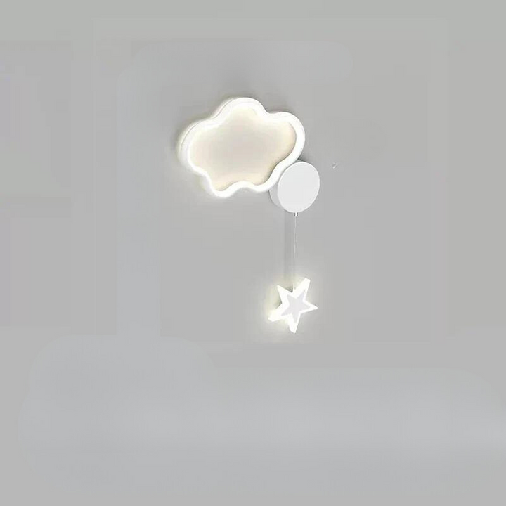 LumiDroom - Magisk Vegglampe med Stjerner og Måne Luvikno
