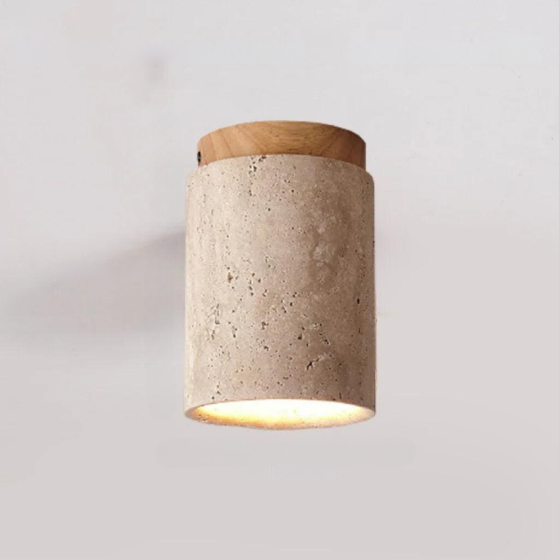 ÉclatPierre - Elegant Travertin Innfelt LED Lampe Luvikno