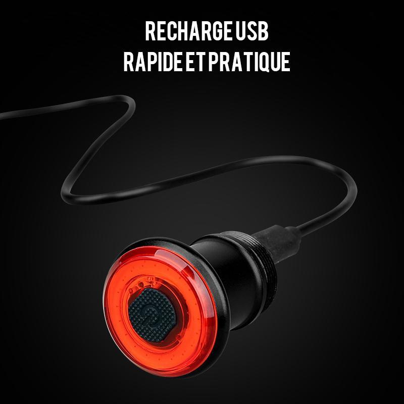 VeloSafe Slim – USB-oppladbart intelligent sykkel baklys med bremsesensor | Luvikno