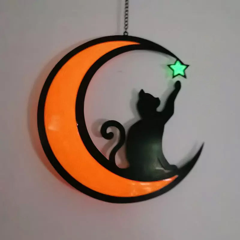 Luvikno | Moon Cat Dekorasjon Anheng laget av Akryl