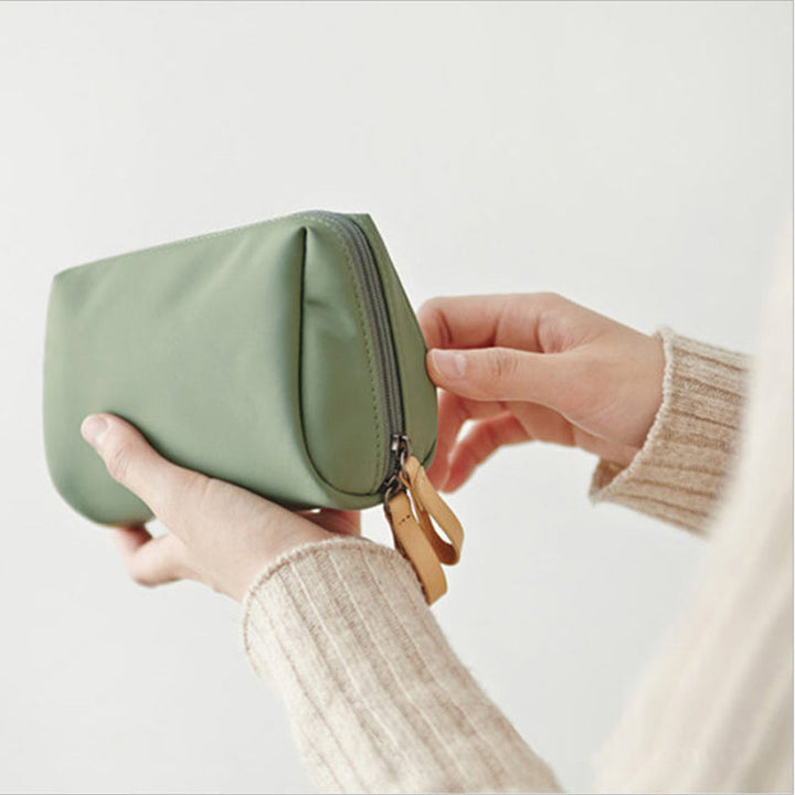 Solid Color Cosmetic Case with Double Zipper | Luvikno
