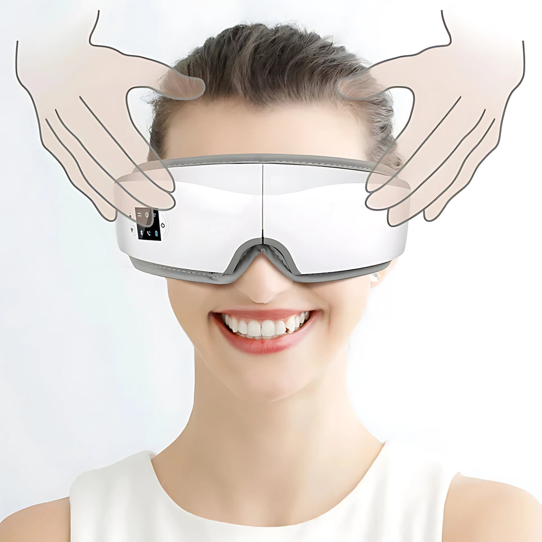 Vistella | 4D Smart Eye Massager - Lufttrykk - Vibrasjon - Varmebehandling for Øyetretthet - Søvnforbedring Luvikno