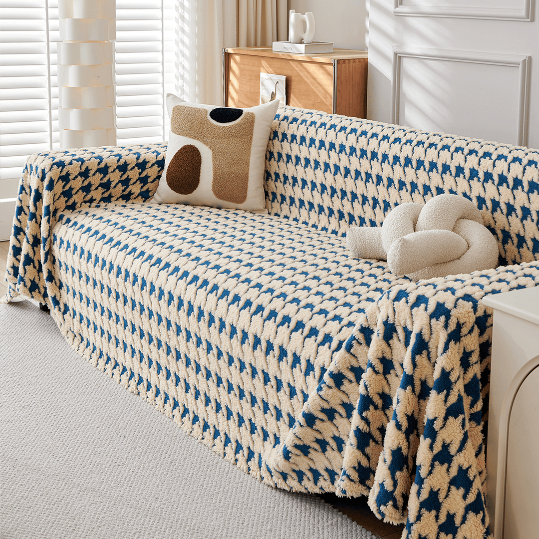 Koselig Houndstooth Sofatrekk - Moderne, Stilig & Holdbar Sofabeskyttelse | Luvikno