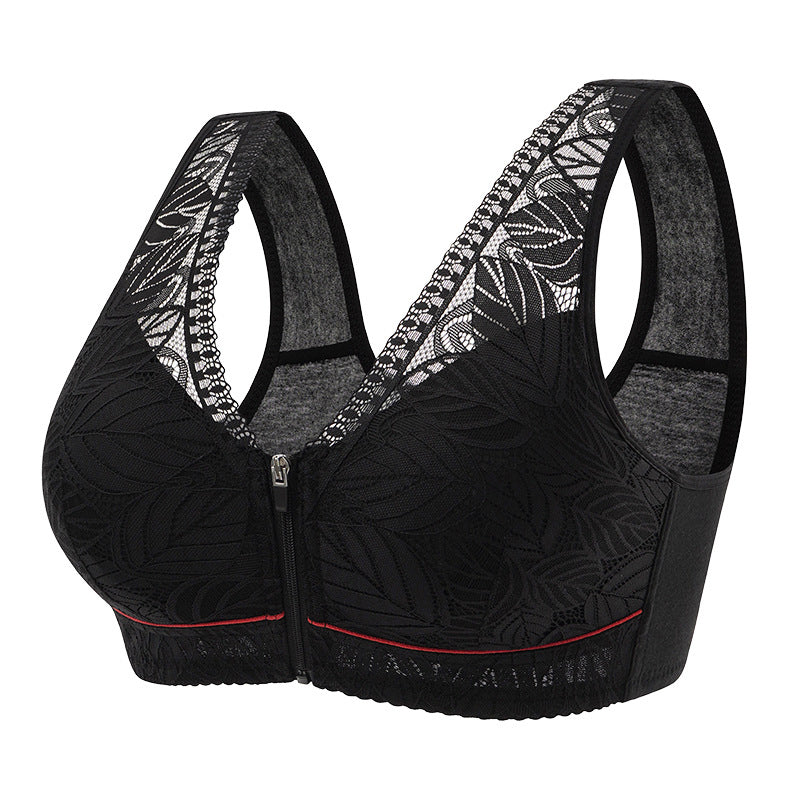 Luvikno | Ensfarge Lacy Lingerie med Frontglidelås