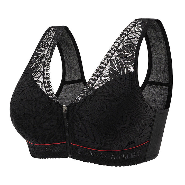 Luvikno | Ensfarge Lacy Lingerie med Frontglidelås