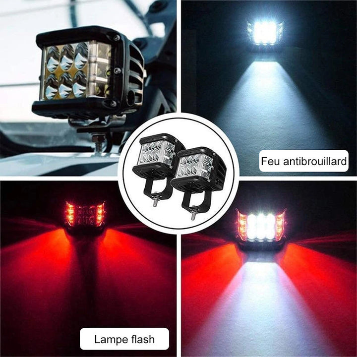 LED strobelys med tre sider for bil | Luvikno