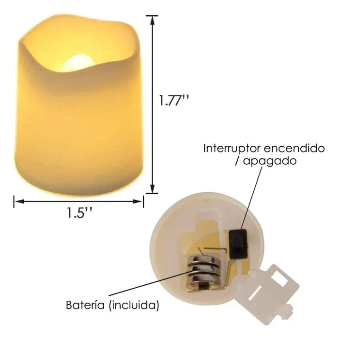 Sett med 24 LED Flameless lys - GlowFlicker | Luvikno