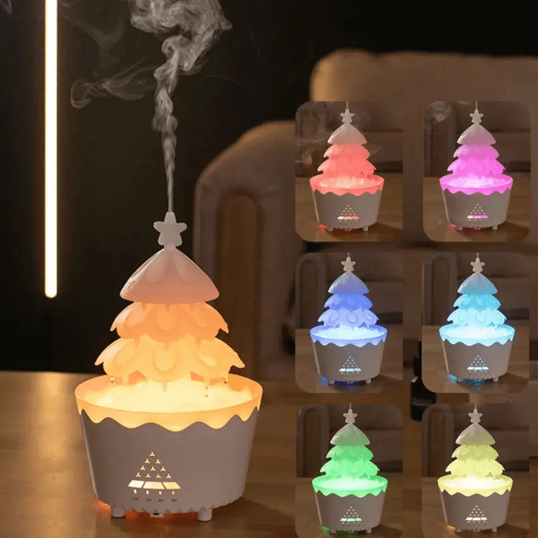 Luvikno | AromaBoom jule diffuser – Ultrasonisk luftfukter med LED og USB