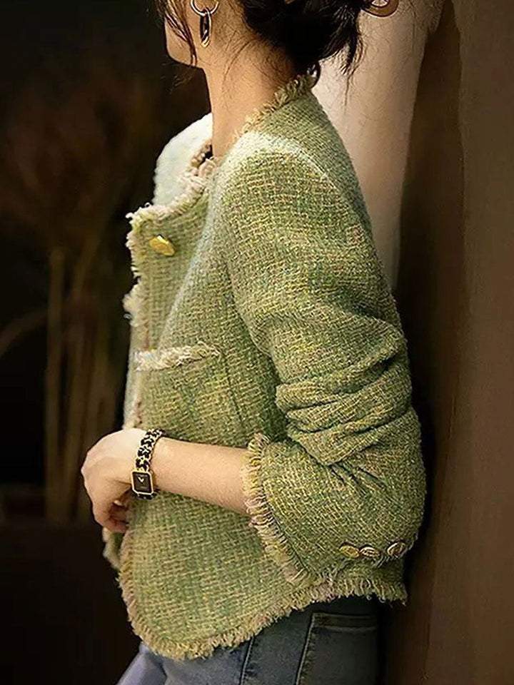 Luvik | Stilig Rund Hals Tweed Jakke