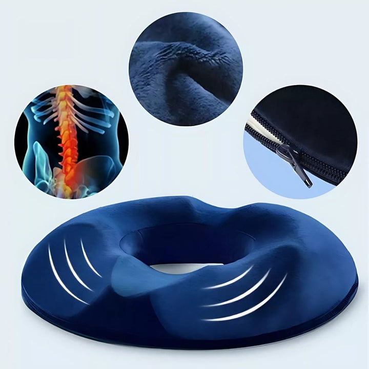 SitRelief | Donut Setepute – Halebein & Hemoroide Lette – Minne Skum – Vaskbar Deksel – Kontor, Reise, Postpartum Bruk Luvikno