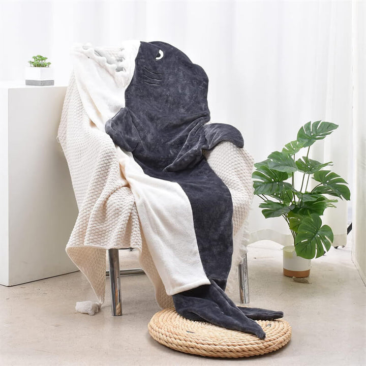 Plush Shark Blanket Hoodie – Behagelig Bærbar Teppe | Luvikno