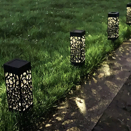 Kreativ Hullete Square Column LED Utendørs Gress Innsett Landskapslys | Luvikno