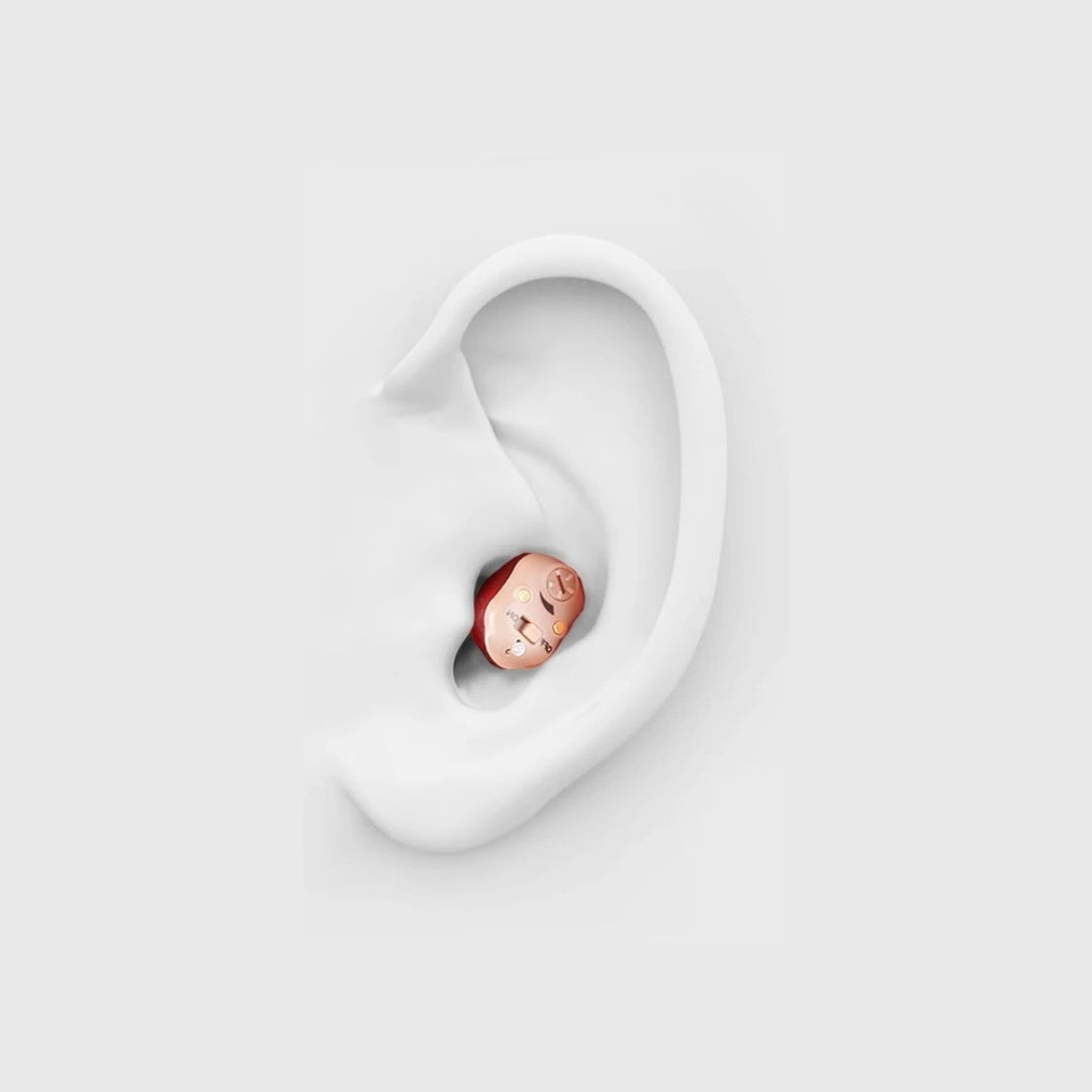 SilentWave | Oppladbare usynlige høreapparater par - Forsterk lyd - Forbedre tale klarhet - Diskré design Luvikno