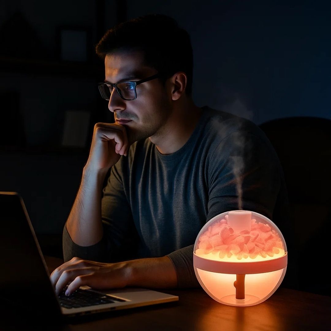 SereniGlow | Essensielle olje diffuser luftfukter – Ultrasonisk kjølig damp – USB-oppladbar – LED nattlys for soverom og barnerom Luvikno