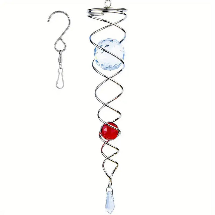 Vindklokker Dekor Krystall Sentralkule Spiral Hale Vindspinner Stabiliser | Luvikno