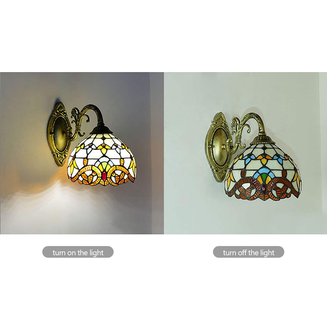 Retro lampeskjerm laget av farget glass | Luvikno
