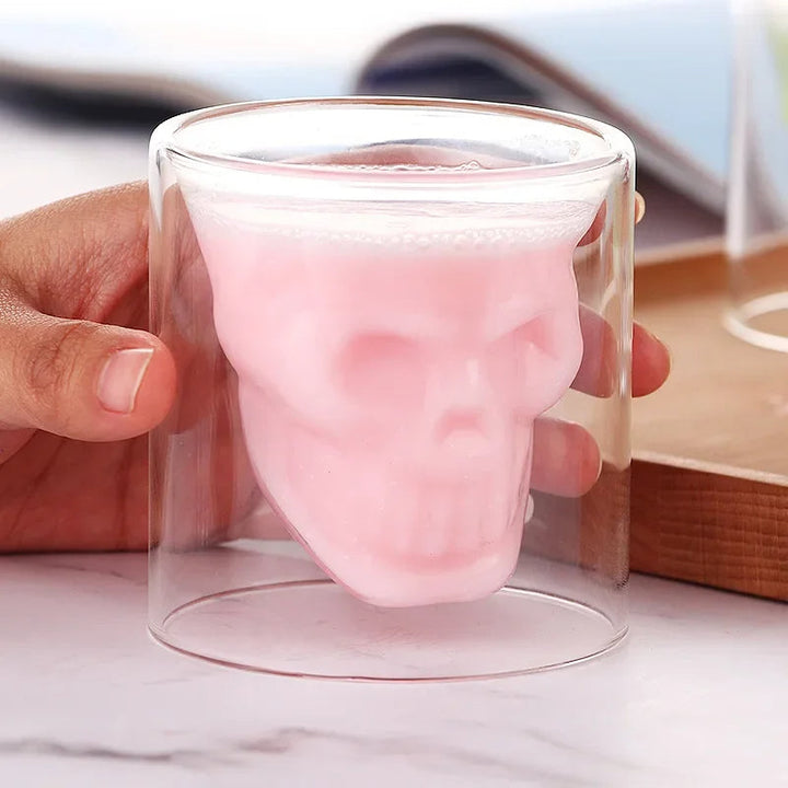 3D Hodeskalle Dobbel Drikkeglass | Luvikno