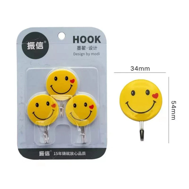 3 PC Emoji Veggkrok Tung Duty Selvklebende Krok Luvikno