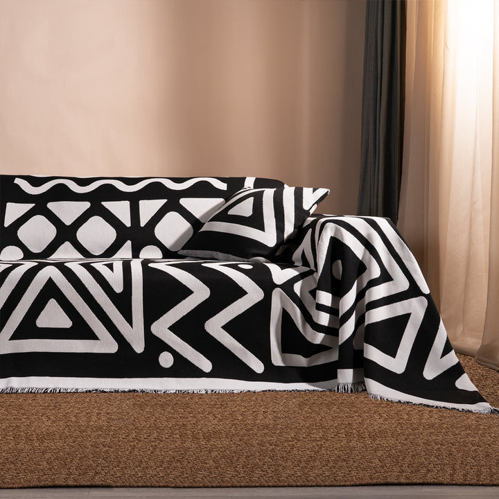 Geometrisk Boho Stil Sofa Trekk - Moderne, Stilig & Holdbar Sofa Beskyttelse | Luvikno