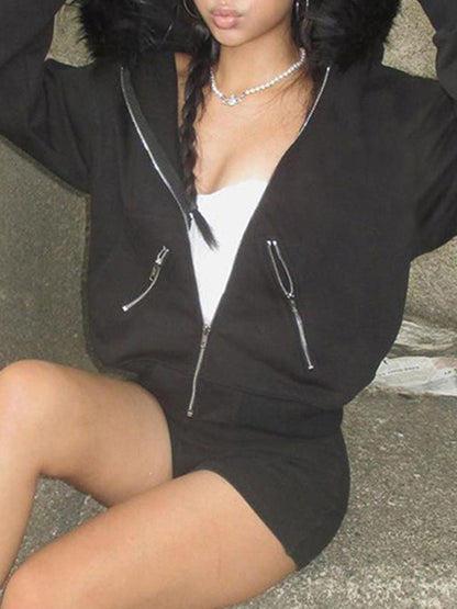 Luvik | Y2k löysä rento paikkaus takki