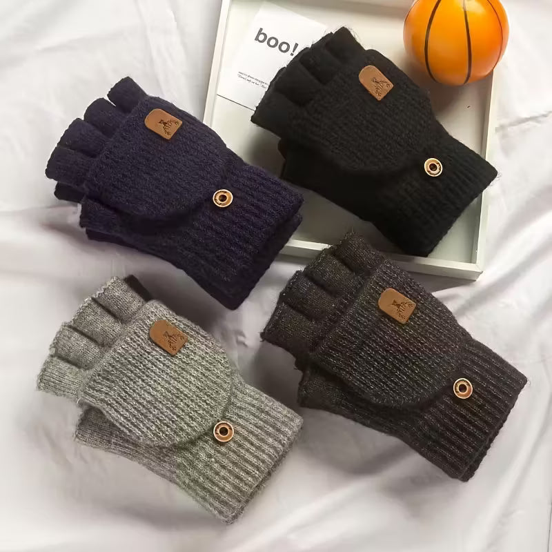 Luvikno | Menns WinterPro Fingerless Hansker – Tykk, Varm og Behagelig