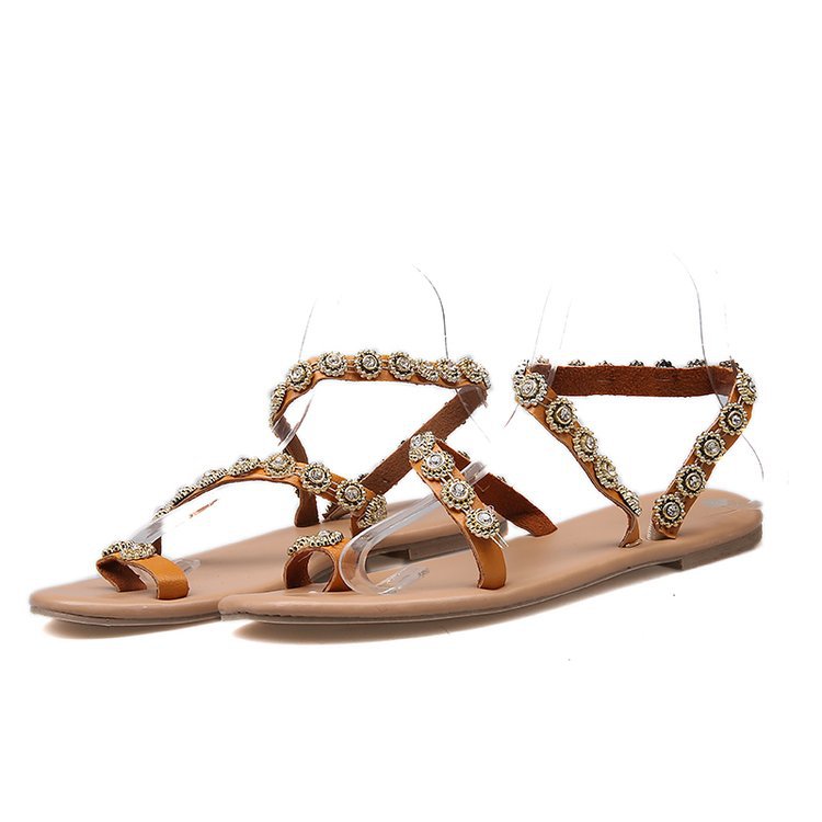 Luvik | Boho Ranta Strass Flip Flops