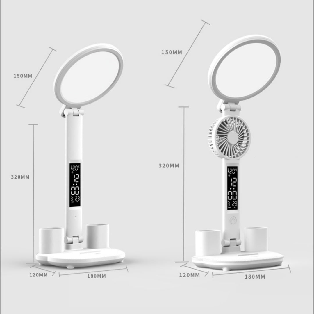 LED bordlampe med klokke og USB. | Luvikno