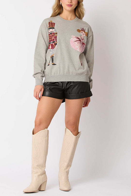 Luvik | JuleSoldat Glitrende Mote Løs Sweatshirt