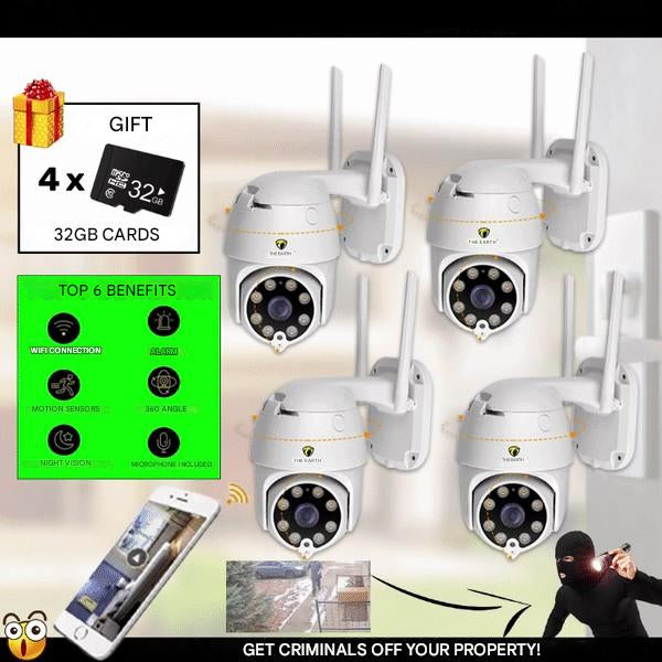 SmartCam Set 4X – Komplett Trådløst Sikkerhetskamera Sett | Luvikno