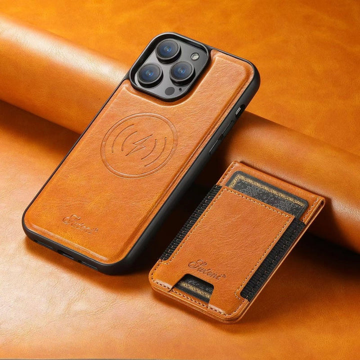 LuxCase Lær Mobildeksel med Kortholder og Stander – Kompatibel med iPhone | Luvikno