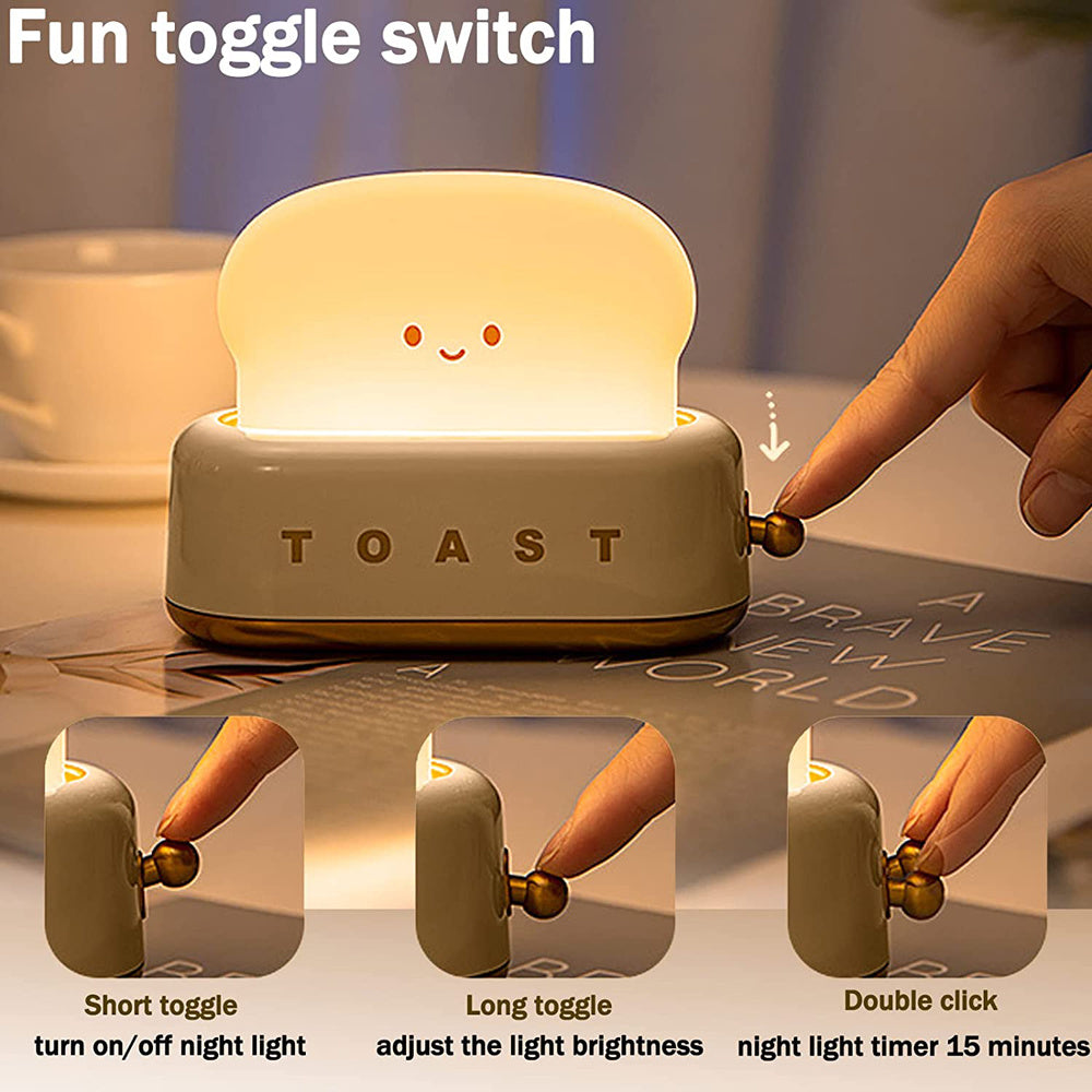 USB-lading LED-brød nattelys med dimmefunksjon og timer | Luvikno