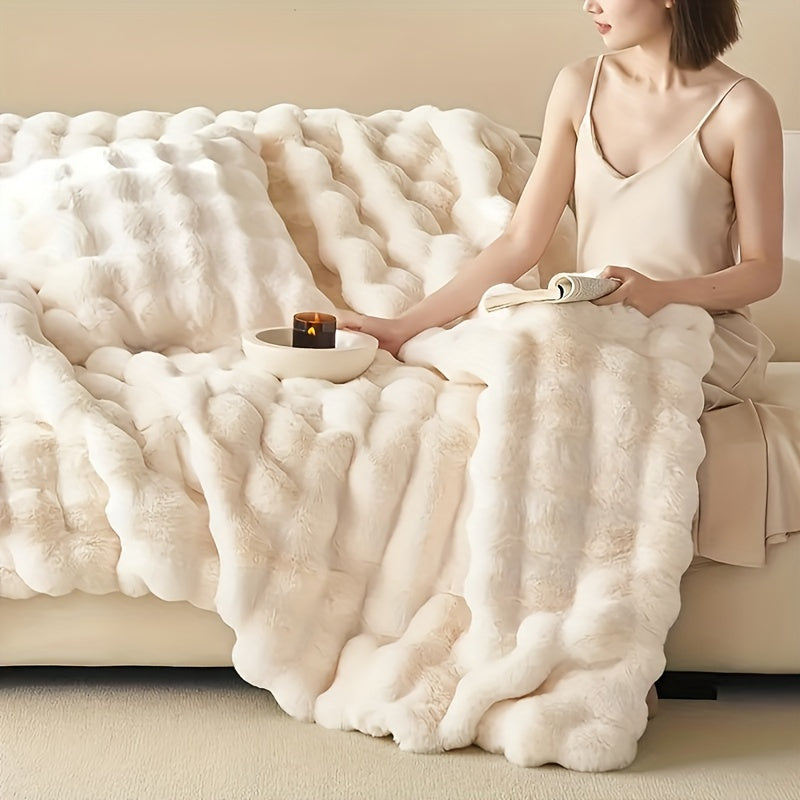 Luvikno | Elegant Kanin Fleece Teppe - Luksuriøs og Holdbar