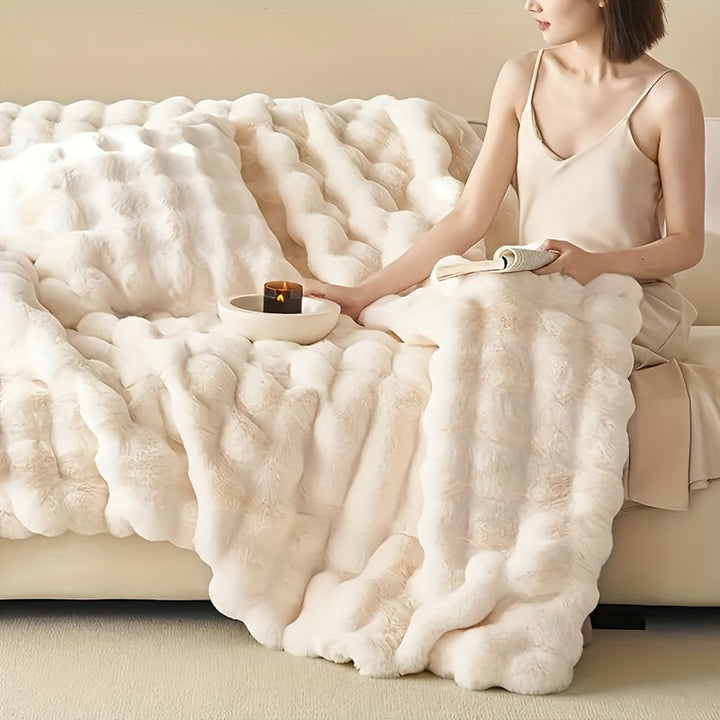 Luvikno | Elegant Kanin Fleece Teppe - Luksuriøs og Holdbar