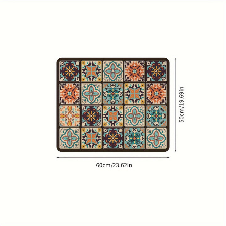Vaskemaskin Deksel Matte Retro Mosaikk | Luvikno