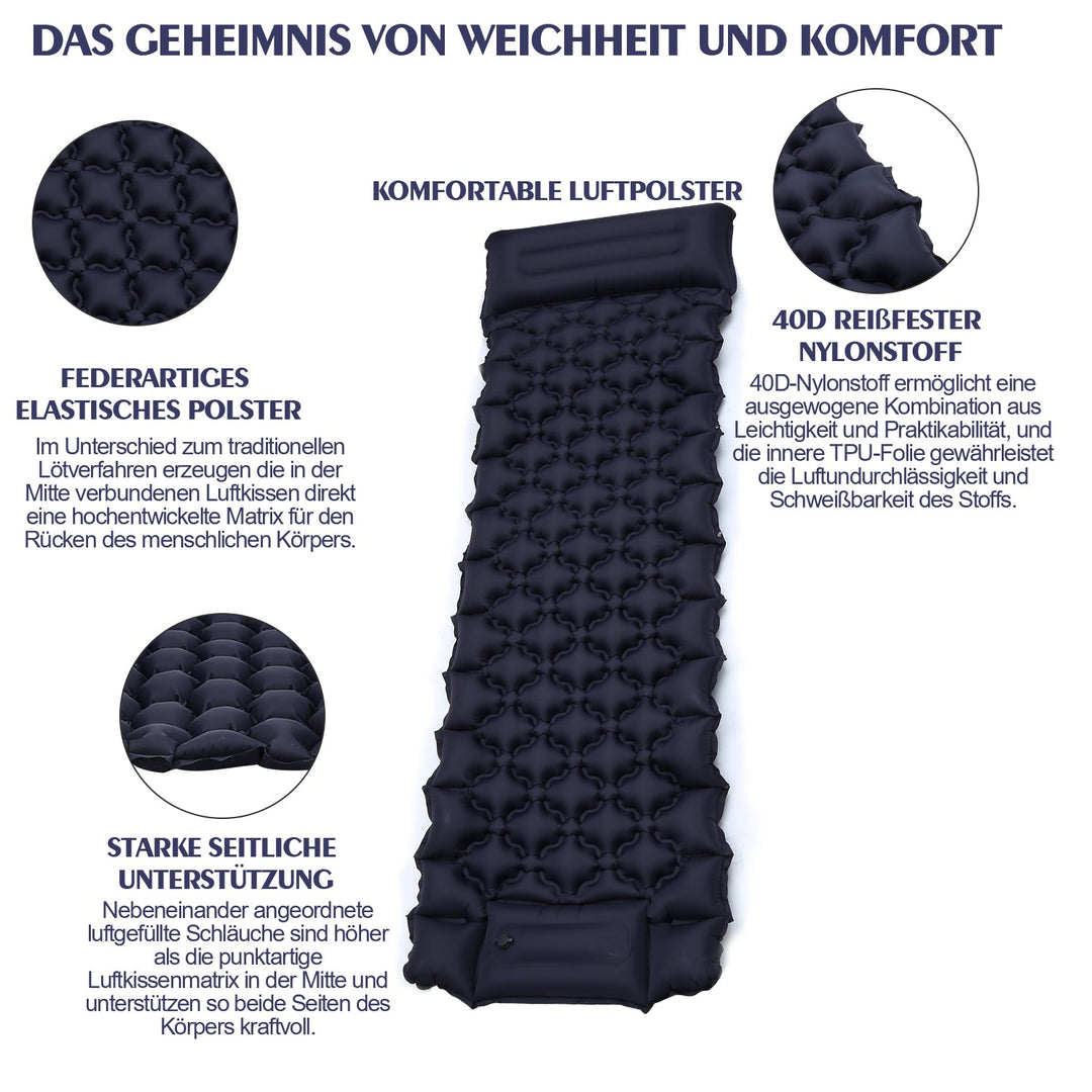 Sovematte camping matte fotpumpe | Luvikno