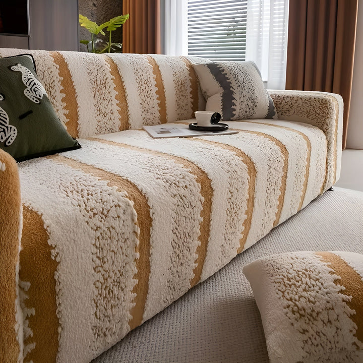 Plush sofa cover (2 pieces) – Myk, varm og dekorativ | Beskytter sofaen din på en stilfull måte | Luvikno