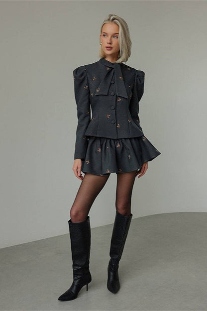 Luvik | Värilohko Tweed Takki ja Hame Setti