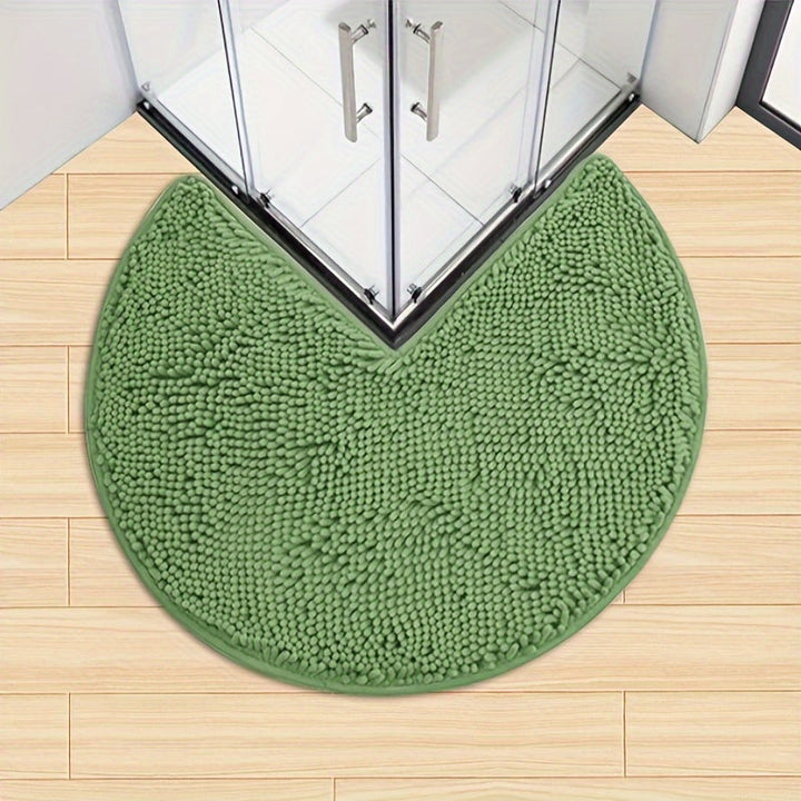 Rund LuxeChen Badmat Ultra-Myk Chenille – Antiskli & Hur tørk | Luvikno