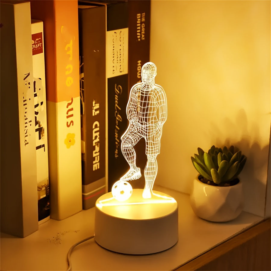 SportGlow - LED Bordlampe med 3D Fotball Design Luvikno