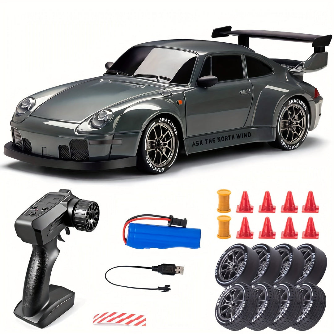 Luvikno | Ultimate 1:24 RC Driftcar med LED-hjul – Oppladbar 4WD racing leketøy