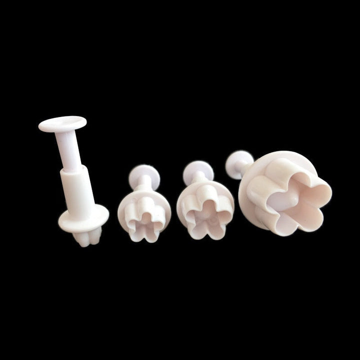 4 stk Plomme Blomst Blomst Fondant Cutter | Luvikno