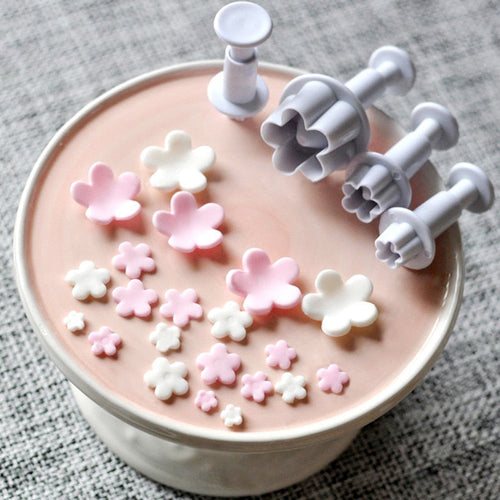 4 stk Plomme Blomst Blomst Fondant Cutter | Luvikno