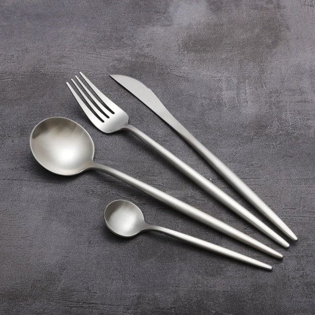 4stk Restaurant Of Platinum Kreativ Fargerik Kjøkken Bestikk Sett | Luvikno