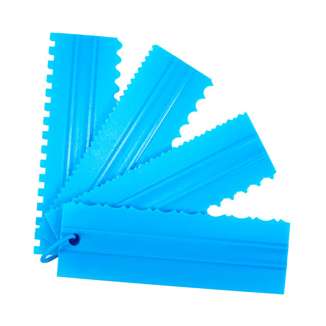 4PCS/Sett Ny Komb Kake Skraper Mønster Krem Skraper DIY Baking Verktøy | Luvikno