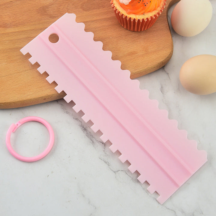 4PCS/Sett Ny Komb Kake Skraper Mønster Krem Skraper DIY Baking Verktøy | Luvikno