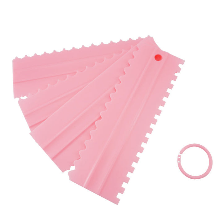 4PCS/Sett Ny Komb Kake Skraper Mønster Krem Skraper DIY Baking Verktøy | Luvikno