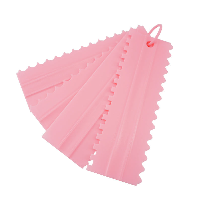 4PCS/Sett Ny Komb Kake Skraper Mønster Krem Skraper DIY Baking Verktøy | Luvikno